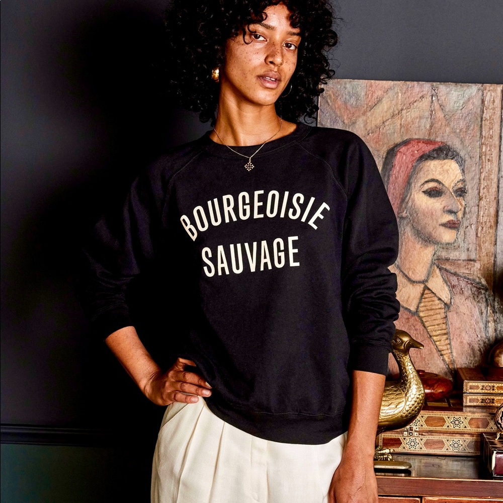 Clare V. Bourgeoisie Sauvage Sweatshirt in Black!